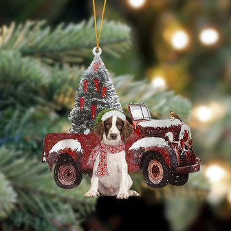 Ornament- English Springer Spaniel-Christmas Truck Two Sided Ornament, Happy Christmas Ornament, Car Ornament - Thegiftio UK