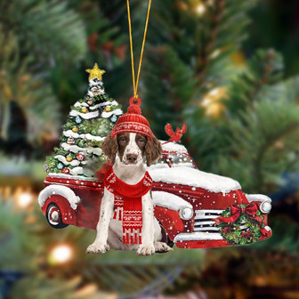 Ornament- English Springer Spaniel-Christmas Car Two Sided Ornament, Happy Christmas Ornament, Car Ornament - Thegiftio UK