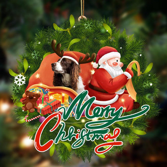 Ornament- English Springer Spaniel-Santa & dog Hanging Ornament, Happy Christmas Ornament, Car Ornament - Thegiftio UK
