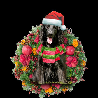 Ornament- Flat Coated Retriever Christmas Ornament, Happy Christmas Ornament, Car Ornament - Thegiftio UK
