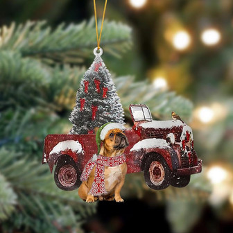Ornament- French bulldog 1-Christmas Truck Two Sided Ornament, Happy Christmas Ornament, Car Ornament - Thegiftio UK