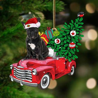 Ornament- French Bulldog 1-Pine Truck Hanging Ornament, Happy Christmas Ornament, Car Ornament - Thegiftio UK