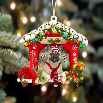 Ornament- French Bulldog-Christmas House Two Sided Ornament, Happy Christmas Ornament, Car Ornament - Thegiftio UK