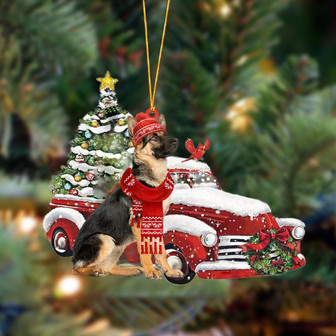 Ornament- German Shepherd 1-Christmas Car Two Sided Ornament, Happy Christmas Ornament, Car Ornament - Thegiftio UK