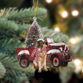Ornament- German shepherd 2-Christmas Truck Two Sided Ornament, Happy Christmas Ornament, Car Ornament - Thegiftio UK