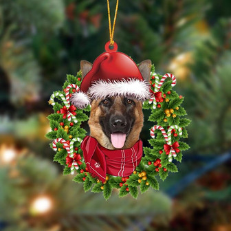 Ornament- German Shepherd 2-Xmas Bandana Hanging Ornament, Happy Christmas Ornament, Car Ornament - Thegiftio UK