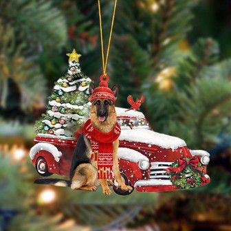 Ornament- German Shepherd 4-Christmas Car Two Sided Ornament, Happy Christmas Ornament, Car Ornament - Thegiftio UK