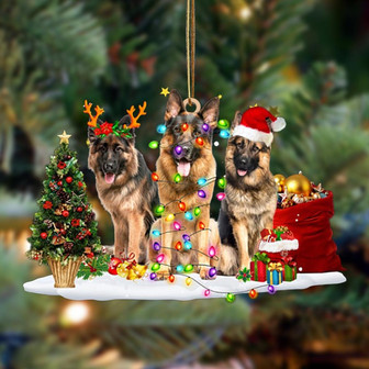 Ornament- German Shepherd-Christmas Dog Friends Hanging Ornament, Happy Christmas Ornament, Car Ornament - Thegiftio UK
