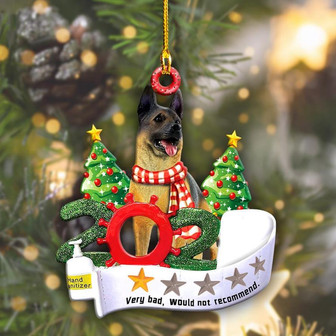 Ornament- German Shepherd Christmas Shape Ornament, Happy Christmas Ornament, Car Ornament - Thegiftio UK