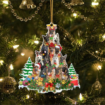 Ornament- German Shepherd Full The Christmas Tree-Two Sided Ornament, Happy Christmas Ornament, Car Ornament - Thegiftio UK