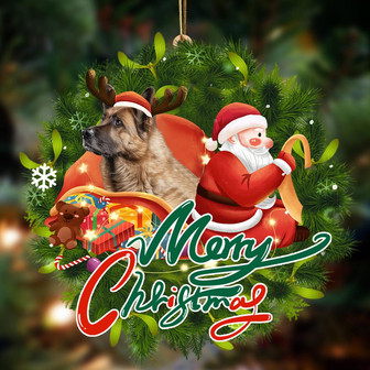 Ornament- German Shepherd-Santa & dog Hanging Ornament, Happy Christmas Ornament, Car Ornament - Thegiftio UK