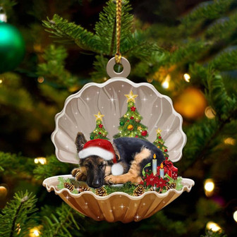 Ornament- German Shepherd3-Sleeping Pearl in Christmas Two Sided Ornament, Christmas Ornament, Car Ornament - Thegiftio UK