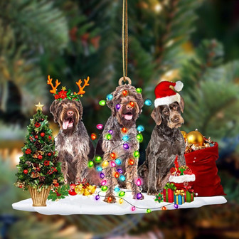 Ornament- German Wirehaired Pointer-Christmas Dog Friends Hanging Ornament, Christmas Ornament, Car Ornament - Thegiftio UK