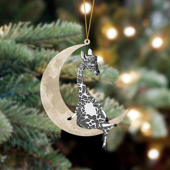 Ornament- Giraffe Sits On The Moon Hanging Ornament Dog Ornament, Car Ornament, Christmas Ornament - Thegiftio