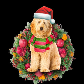 Ornament- Golden Doodle Christmas Ornament, Happy Christmas Ornament, Car Ornament - Thegiftio UK