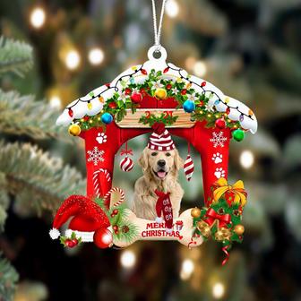 Ornament- Golden Retriever 1-Christmas House Two Sided Ornament, Happy Christmas Ornament, Car Ornament - Thegiftio UK