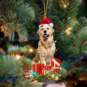 Ornament- Golden Retriever 2-Dog Be Christmas Tree Hanging Ornament, Happy Christmas Ornament, Car Ornament - Thegiftio UK