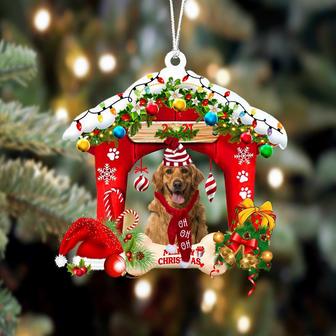 Ornament- Golden Retriever 4-Christmas House Two Sided Ornament, Happy Christmas Ornament, Car Ornament - Thegiftio UK