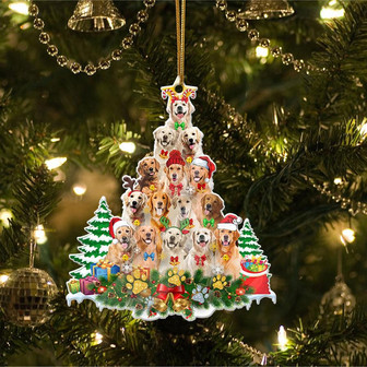 Ornament- Golden Retriever Full The Christmas Tree-Two Sided Ornament, Happy Christmas Ornament, Car Ornament - Thegiftio UK