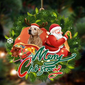 Ornament- Golden Retriever-Santa & dog Hanging Ornament, Happy Christmas Ornament, Car Ornament - Thegiftio UK