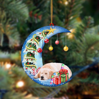 Ornament- Golden Retriever-Sleep On The Moon Christmas Two Sided Ornament, Christmas Ornament, Car Ornament - Thegiftio UK