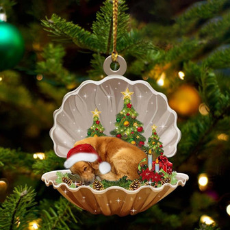 Ornament- Golden Retriever-Sleeping Pearl in Christmas Two Sided Ornament, Christmas Ornament, Car Ornament - Thegiftio UK