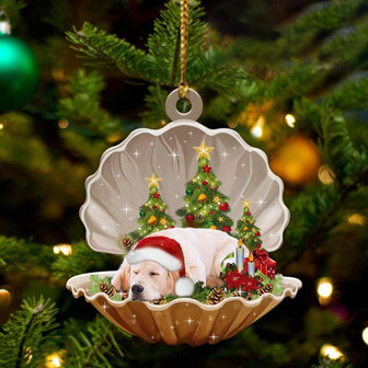 Ornament- Golden Retriever3-Sleeping Pearl in Christmas Two Sided Ornament, Christmas Ornament, Car Ornament - Thegiftio UK