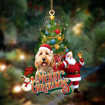 Ornament- Goldendoodle 2-Christmas Tree&Dog Hanging Ornament, Happy Christmas Ornament, Car Ornament - Thegiftio UK