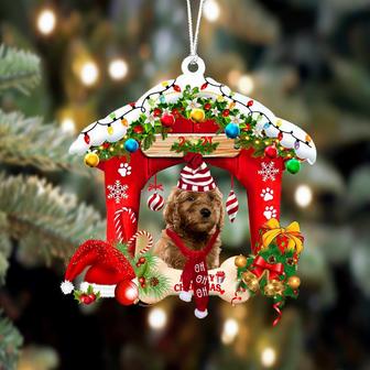Ornament- Goldendoodle-Christmas House Two Sided Ornament, Happy Christmas Ornament, Car Ornament - Thegiftio UK