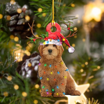 Ornament- Goldendoodle Christmas Shape Ornament, Happy Christmas Ornament, Car Ornament - Thegiftio UK
