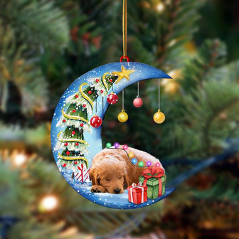 Ornament- Goldendoodle-Sleep On The Moon Christmas Two Sided Ornament, Happy Christmas Ornament, Car Ornament - Thegiftio UK