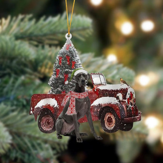 Ornament- Great Dane 1-Christmas Truck Two Sided Ornament, Happy Christmas Ornament, Car Ornament - Thegiftio UK
