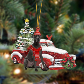 Ornament- Great Dane 2-Christmas Car Two Sided Ornament, Happy Christmas Ornament, Car Ornament - Thegiftio UK