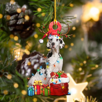 Ornament- Great Dane Christmas Shape Ornament, Happy Christmas Ornament, Car Ornament - Thegiftio UK