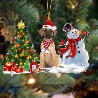 Ornament- Great Dane Christmas Snow Hanging Ornament Dog Ornament, Car Ornament, Christmas Ornament - Thegiftio UK