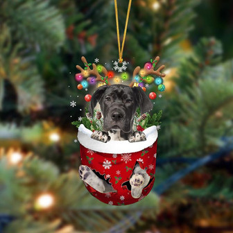 Ornament- Great Dane-In Christmas Pocket Two Sides Ornament, Happy Christmas Ornament, Car Ornament - Thegiftio UK
