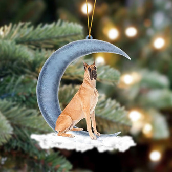 Ornament- Great Dane Sits On The Moon Hanging Ornament Dog Ornament, Car Ornament, Christmas Ornament - Thegiftio UK