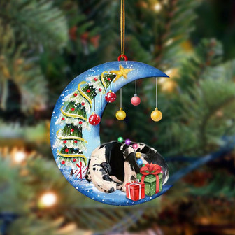 Ornament- Great Dane-Sleep On The Moon Christmas Two Sided Ornament, Happy Christmas Ornament, Car Ornament - Thegiftio UK