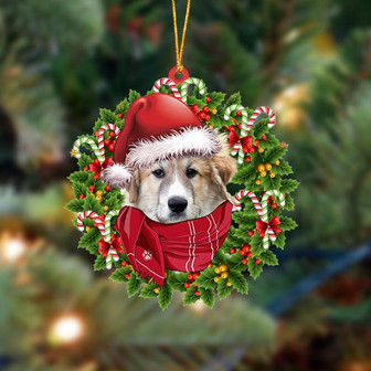 Ornament- Great Pyrenees 1-Xmas Bandana Hanging Ornament, Happy Christmas Ornament, Car Ornament - Thegiftio UK