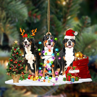 Ornament- Greater Swiss Mountain Dog-Christmas Dog Friends Hanging Ornament, Christmas Ornament, Car Ornament - Thegiftio UK