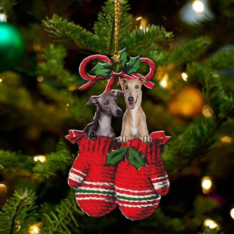 Ornament- Greyhound Inside Your Gloves Christmas Holiday-Two Sided Ornament, Christmas Ornament, Car Ornament - Thegiftio UK