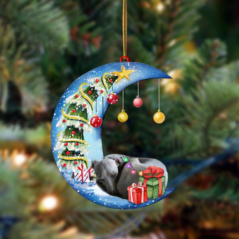Ornament- Greyhound-Sleep On The Moon Christmas Two Sided Ornament, Happy Christmas Ornament, Car Ornament - Thegiftio UK