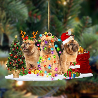 Ornament- Griffon Bruxellois-Christmas Dog Friends Hanging Ornament, Happy Christmas Ornament, Car Ornament - Thegiftio UK