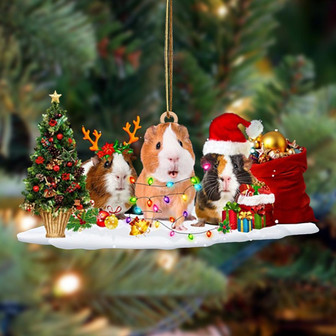 Ornament- Guinea Pig-Christmas Dog Friends Hanging Ornament, Happy Christmas Ornament, Car Ornament - Thegiftio UK