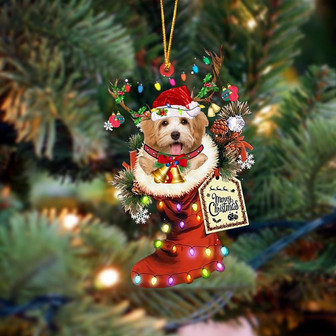 Ornament- Havanese 3-Xmas Boot-Two Sided Ornament, Happy Christmas Ornament, Car Ornament - Thegiftio UK