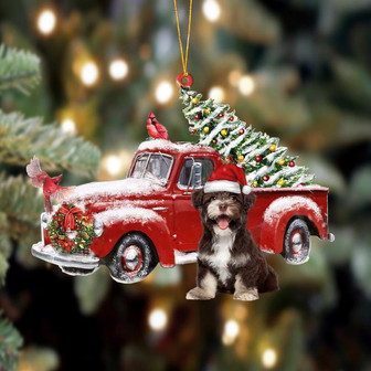 Ornament- Havanese-Cardinal & Truck Two Sided Ornament, Happy Christmas Ornament, Car Ornament - Thegiftio UK