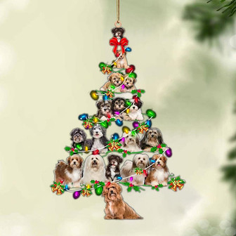 Ornament- Havanese-Christmas Tree Lights-Two Sided Ornament, Happy Christmas Ornament, Car Ornament - Thegiftio UK