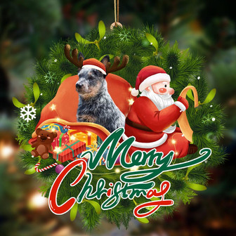 Ornament- Heeler-Santa & dog Hanging Ornament, Happy Christmas Ornament, Car Ornament - Thegiftio UK