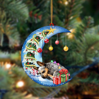 Ornament- Heeler-Sleep On The Moon Christmas Two Sided Ornament, Happy Christmas Ornament, Car Ornament - Thegiftio UK