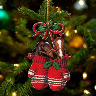 Ornament- Horse Inside Your Gloves Christmas Holiday-Two Sided Ornament, Christmas Ornament, Car Ornament - Thegiftio UK